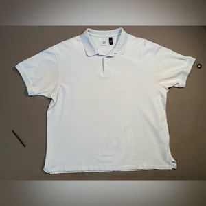 Gap‎ Mens polo shirt, short sleeve, 3 button plaque, light Blue, Vintage, SZ XXL